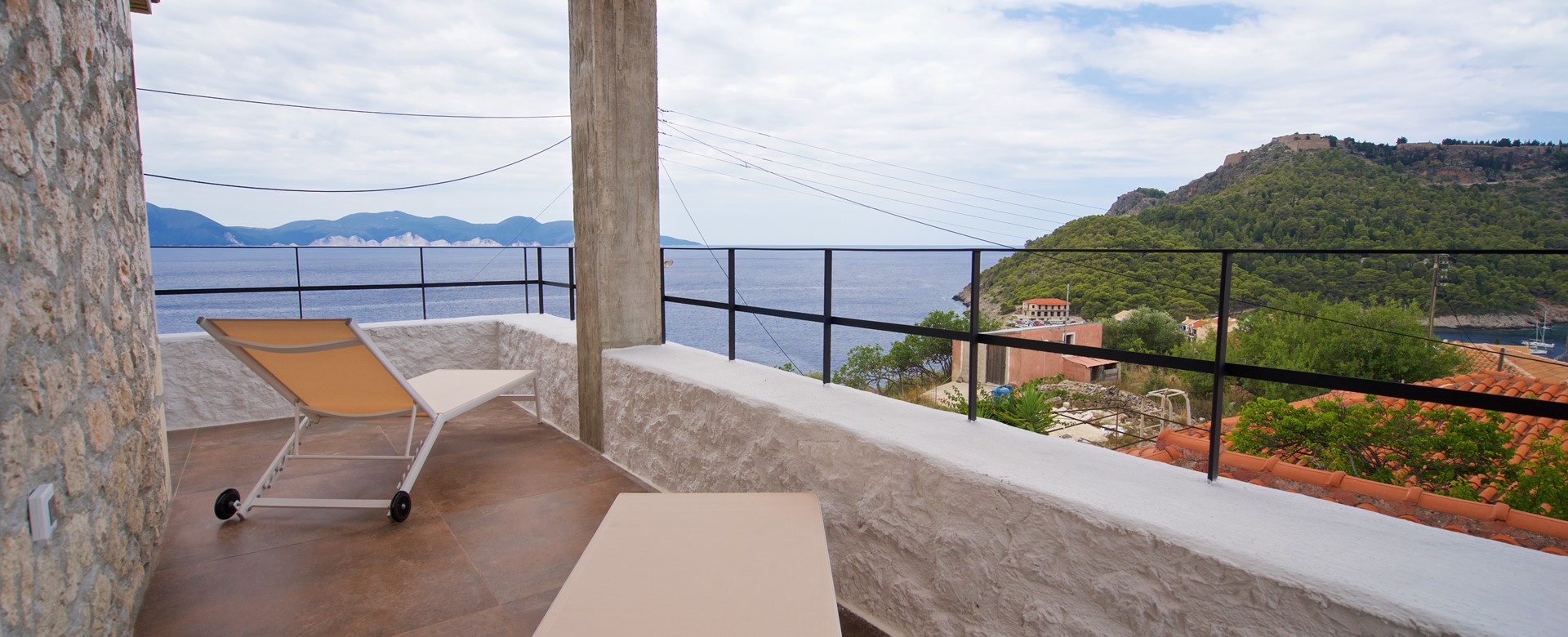 Views from the veranda at Villa Vivere, Assos, Kefalonia