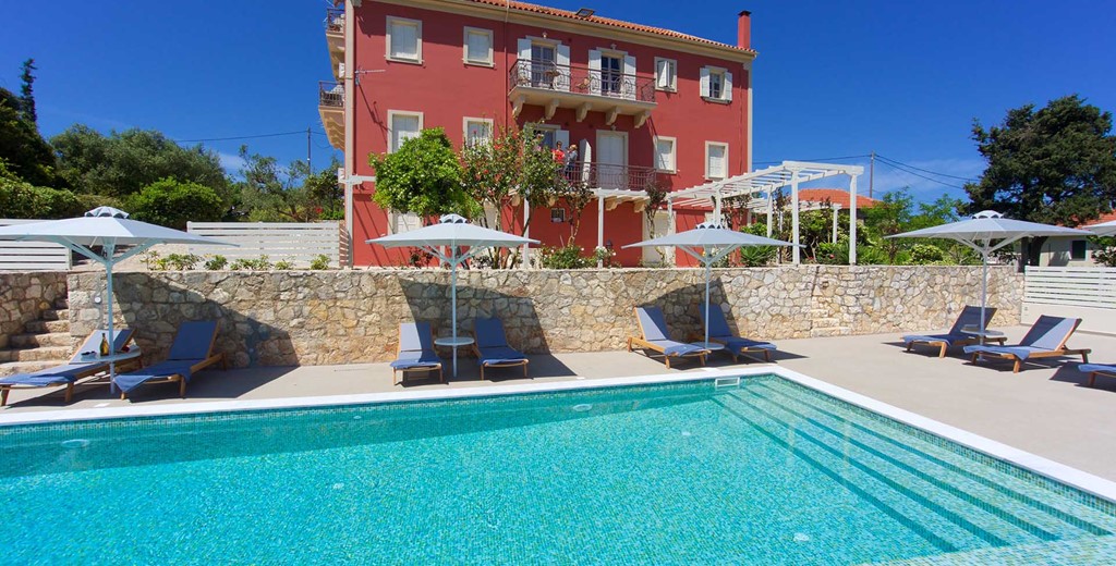 Poolside holiday at Magnolia Apartments, Fiscardo, Kefalonia, Greek Islands
