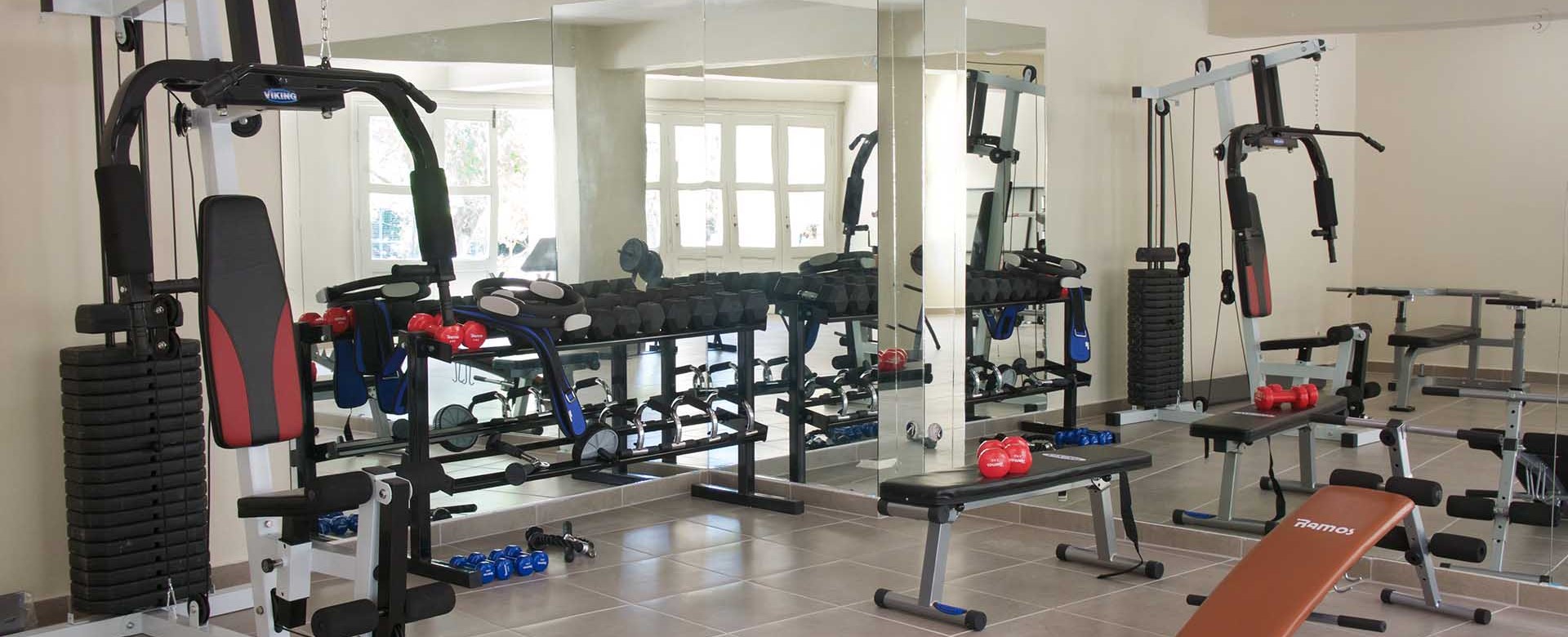 Magnolia Apartments have their own gym to keep in shape while you're on your summer holiday in Fiscardo, Kefalonia, Greek Islands