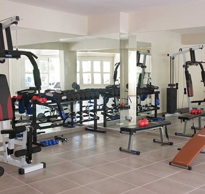 Magnolia Apartments have their own gym to keep in shape while you're on your summer holiday in Fiscardo, Kefalonia, Greek Islands