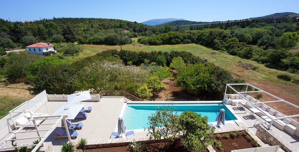 Mountain and countryside views from Magnolia Apartments, Fiscardo, Kefalonia, Greek Islands