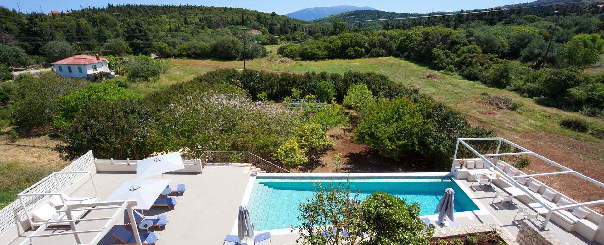 Mountain and countryside views from Magnolia Apartments, Fiscardo, Kefalonia, Greek Islands