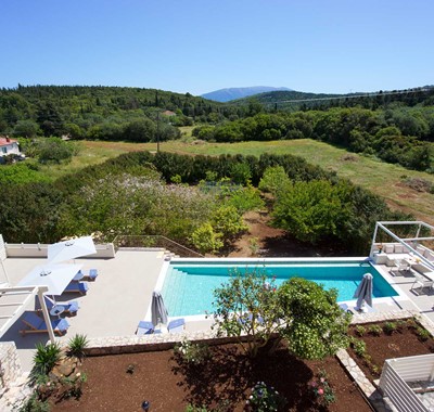 Mountain and countryside views from Magnolia Apartments, Fiscardo, Kefalonia, Greek Islands