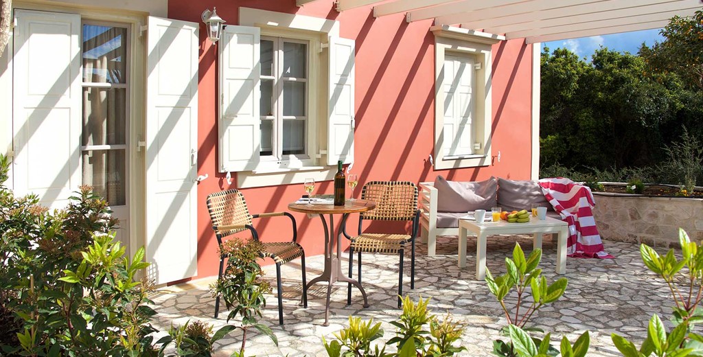 Take a break from the direct sunlight in your own private spaces at Magnolia Apartments, Fiscardo, Kefalonia, Greek Islands