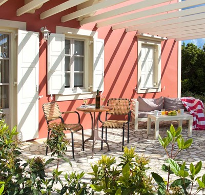 Take a break from the direct sunlight in your own private spaces at Magnolia Apartments, Fiscardo, Kefalonia, Greek Islands