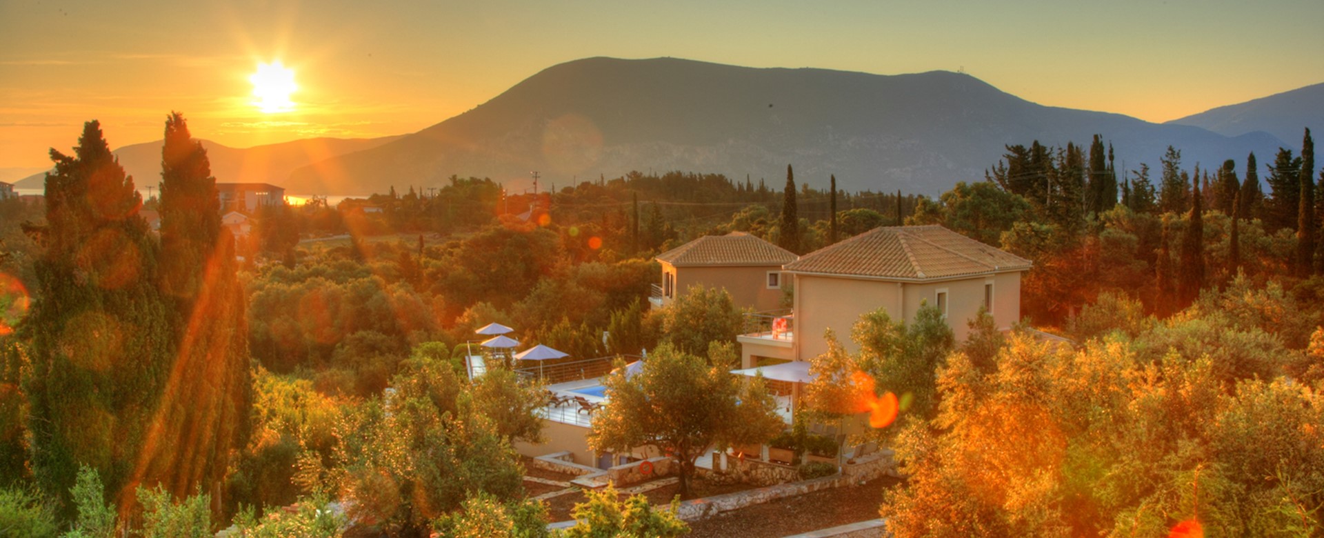 Soak up the gorgeous evening sunsets at Villa Gaeta Fiscardo, Kefalonia, Greek Islands