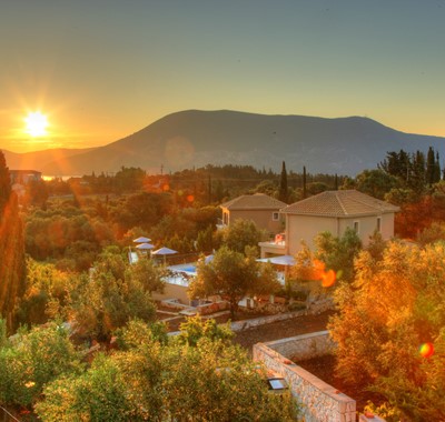Soak up the gorgeous evening sunsets at Villa Gaeta Fiscardo, Kefalonia, Greek Islands