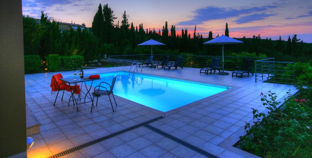 Enjoy a romantic poolside date with stunning views at Villa Gaeta Fiscardo, Kefalonia, Greek Islands