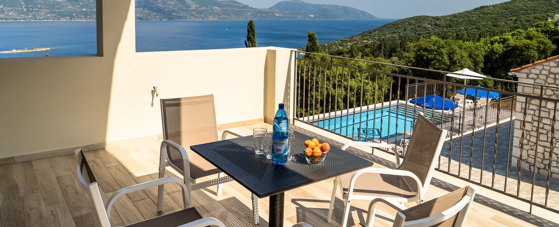 Start the day off with breakfast with a view at Villa Gionis Fiscardo, Kefalonia, Greek Islands