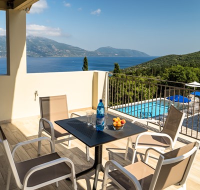 Start the day off with breakfast with a view at Villa Gionis Fiscardo, Kefalonia, Greek Islands