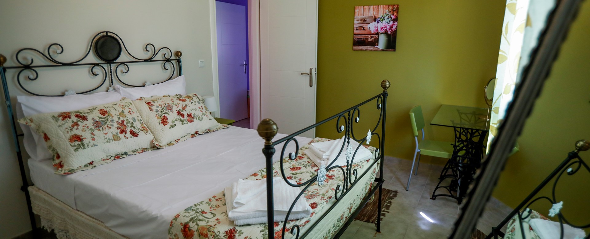 Cosy double bedroom at Rosie's Herb Cottage, Assos, Kefalonia, Greek Islands