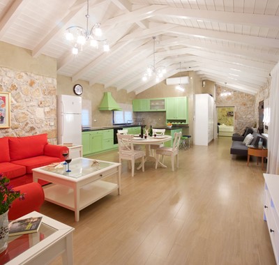 Stunning airy open plan living area at Villa Theano, Sami, Kefalonia, Greek Islands