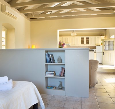 Light breathable and open interior of Lemoni Cottage, Fiscardo, Kefalonia
