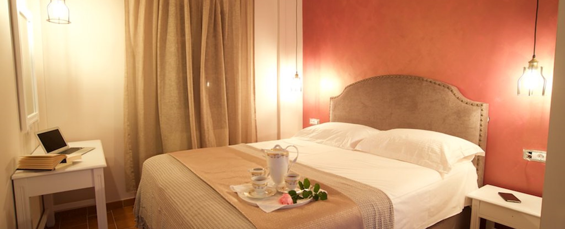 Large double bed with room to relax inside Magnolia Apartments, Fiscardo, Kefalonia, Greek Islands