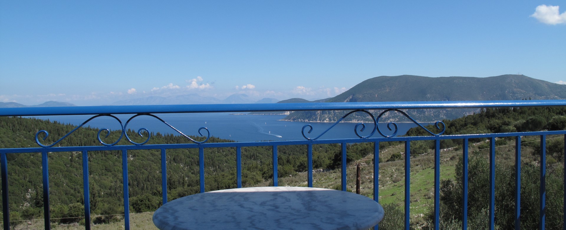 Amazing views from terrace at Villa Lithia, Fiscardo, Kefalonia, Greek Islands
