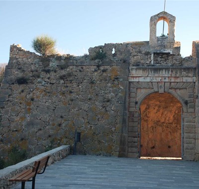 Traditional bell tower in local town, Assos, at Villa Petrino, Assos, Kefalonia, Greek Islands