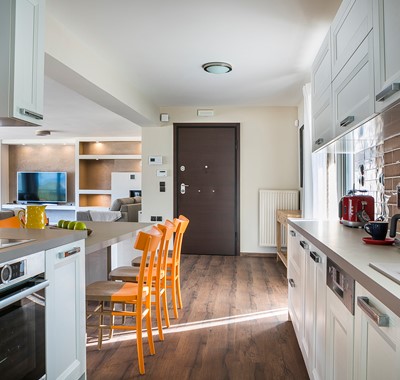 Start every day of your holiday with a fresh coffee and a wake up around the breakfast bar at Marina Penthouse Apartment, Argostoli, Kefalonia, Greek Islands